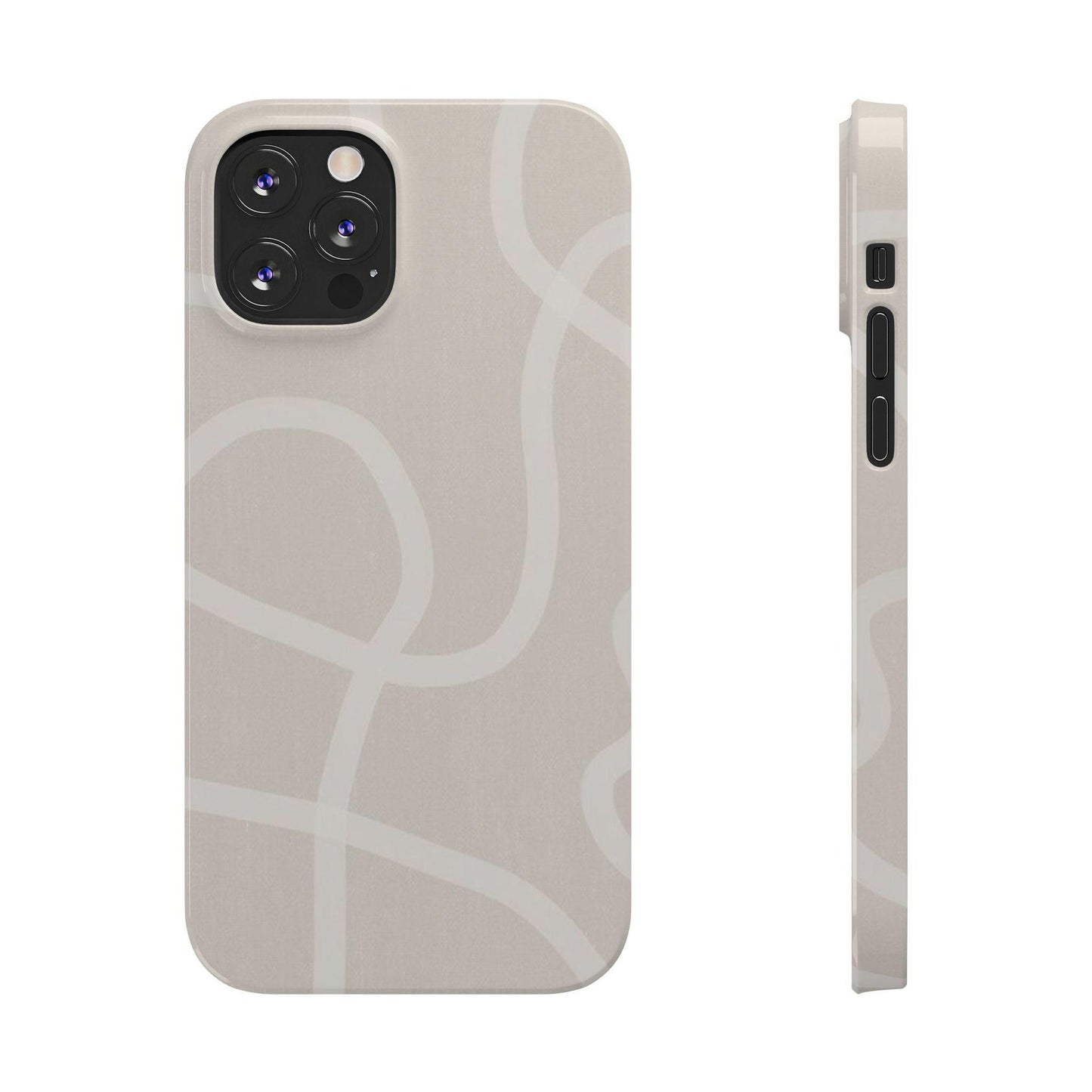 Luxe Minimalist Swirl - Cream Edition Slim iPhone Cases - SmartHomeGoodies