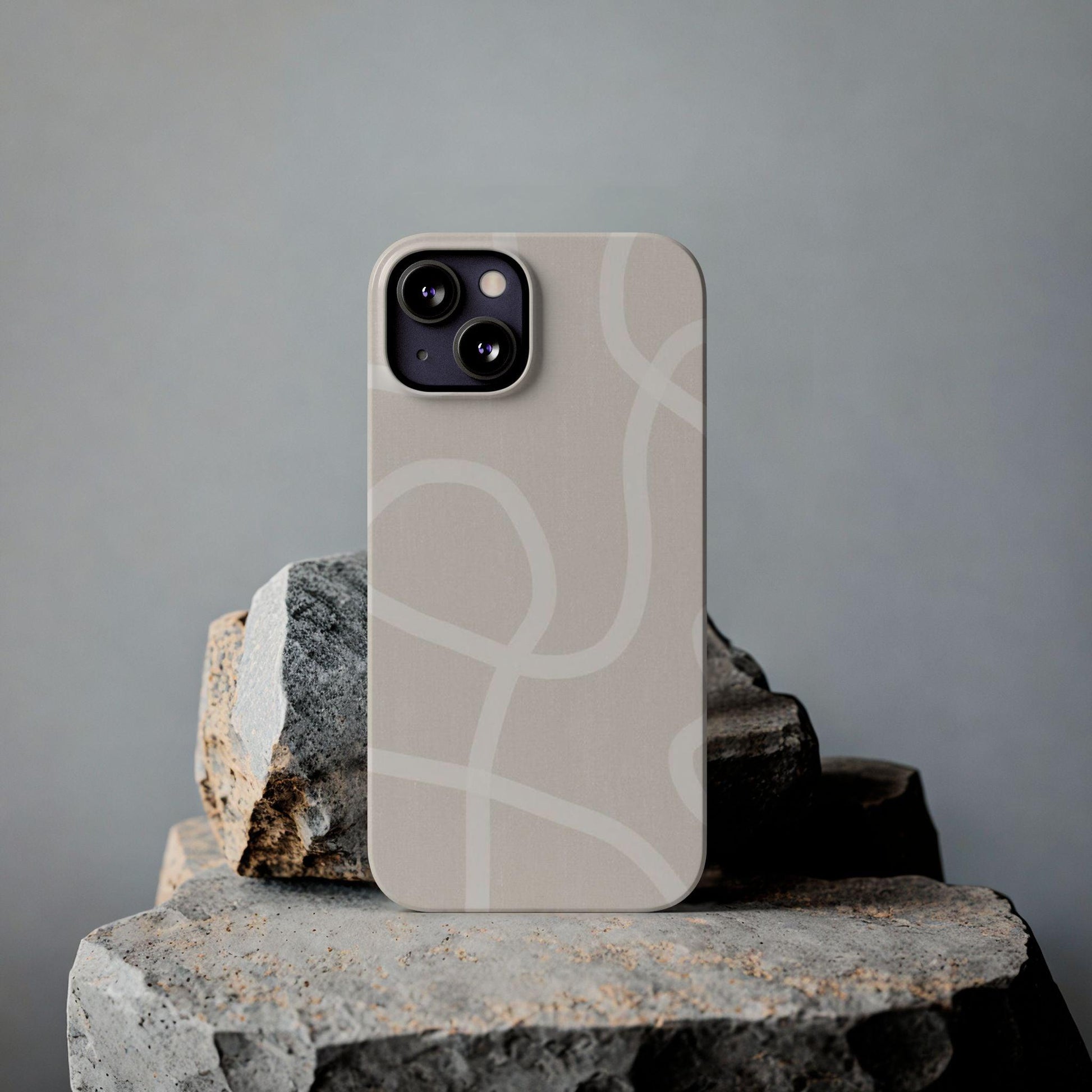 Luxe Minimalist Swirl - Cream Edition Slim iPhone Cases - SmartHomeGoodies