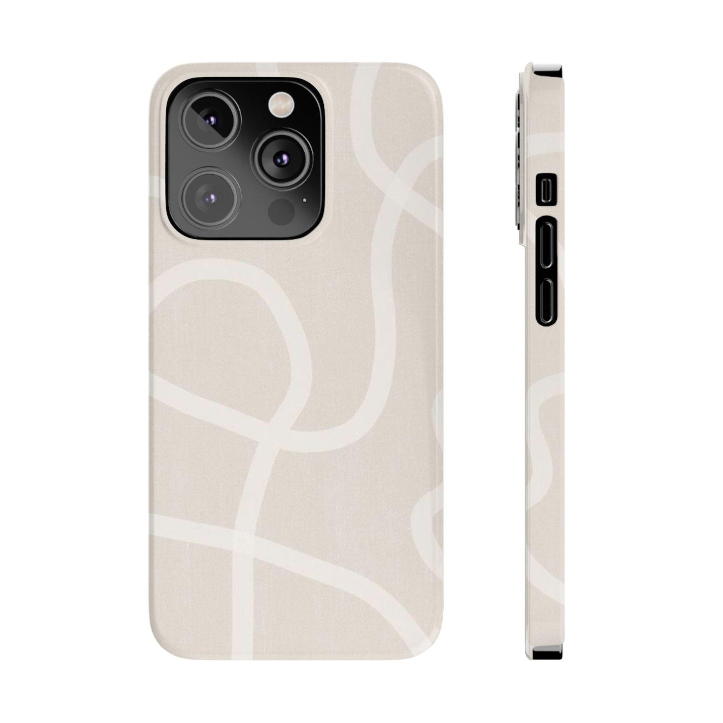 Luxe Minimalist Swirl - Cream Edition Slim iPhone Cases - SmartHomeGoodies