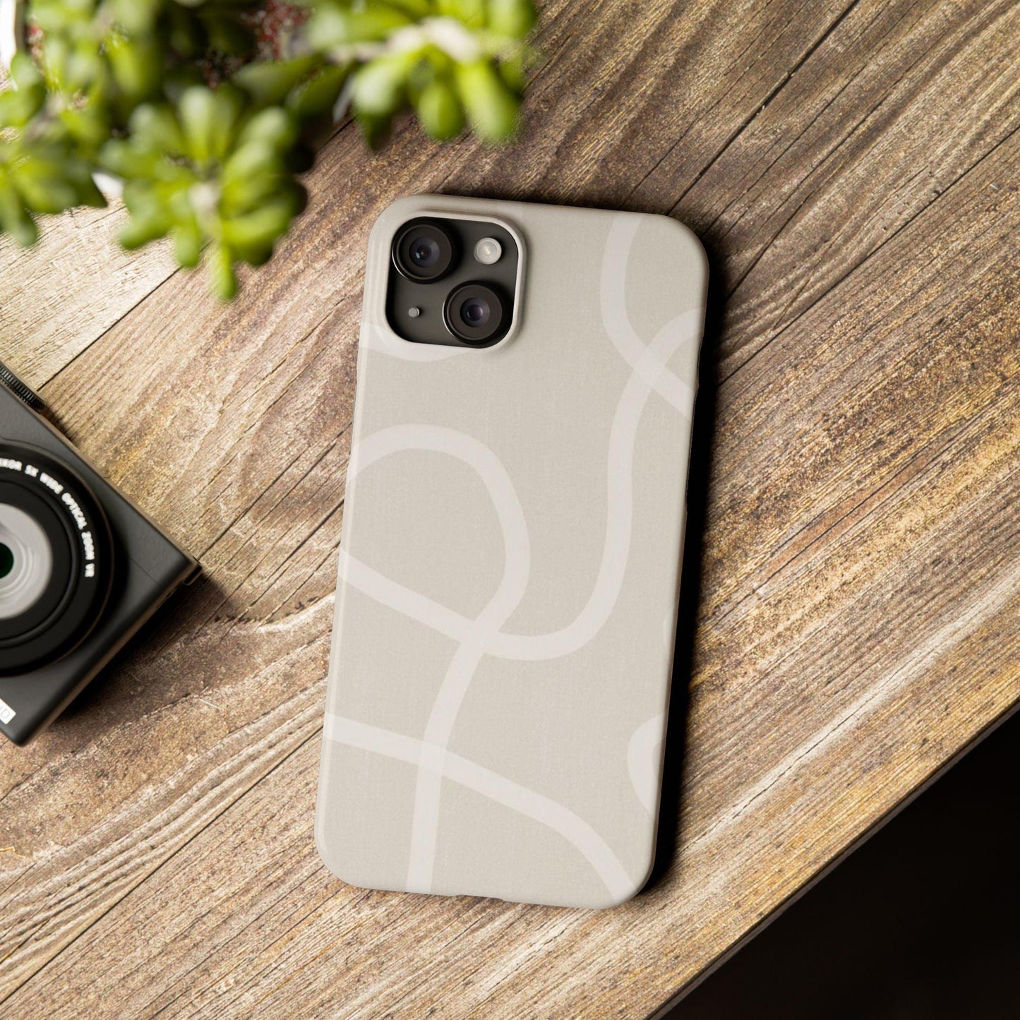 Luxe Minimalist Swirl - Cream Edition Slim iPhone Cases - SmartHomeGoodies