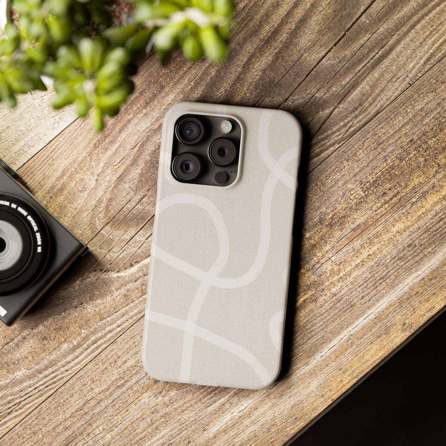 Luxe Minimalist Swirl - Cream Edition Slim iPhone Cases - SmartHomeGoodies
