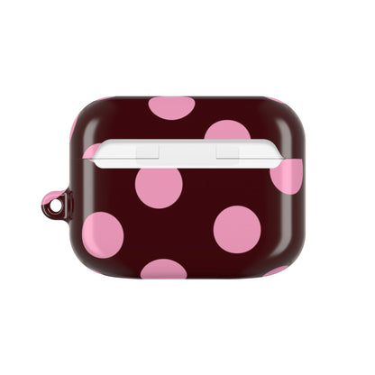 Maroon Pink Polka Dot AirPod Case - SmartHomeGoodies