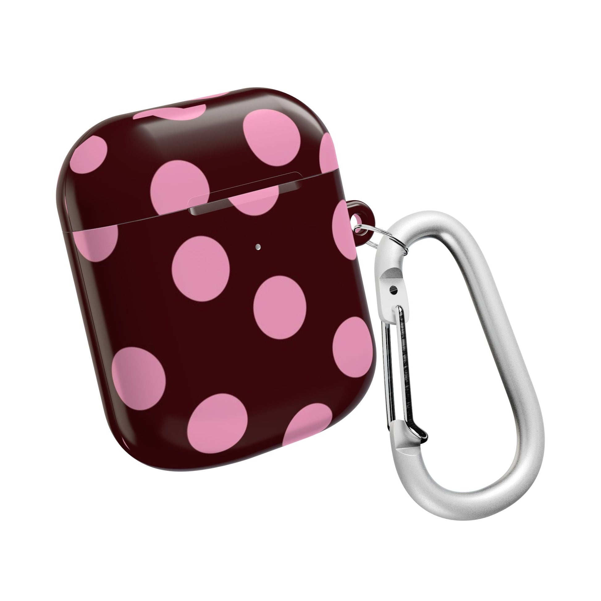 Maroon Pink Polka Dot AirPod Case - SmartHomeGoodies
