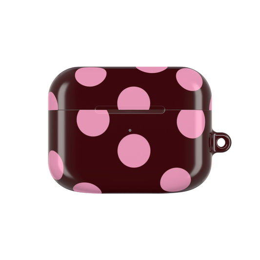 Maroon Pink Polka Dot AirPod Case - SmartHomeGoodies
