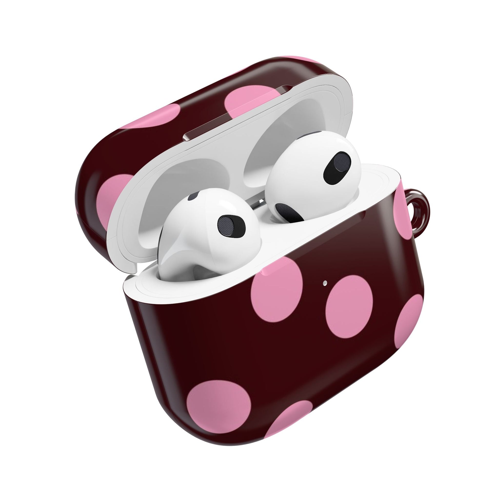 Maroon Pink Polka Dot AirPod Case - SmartHomeGoodies