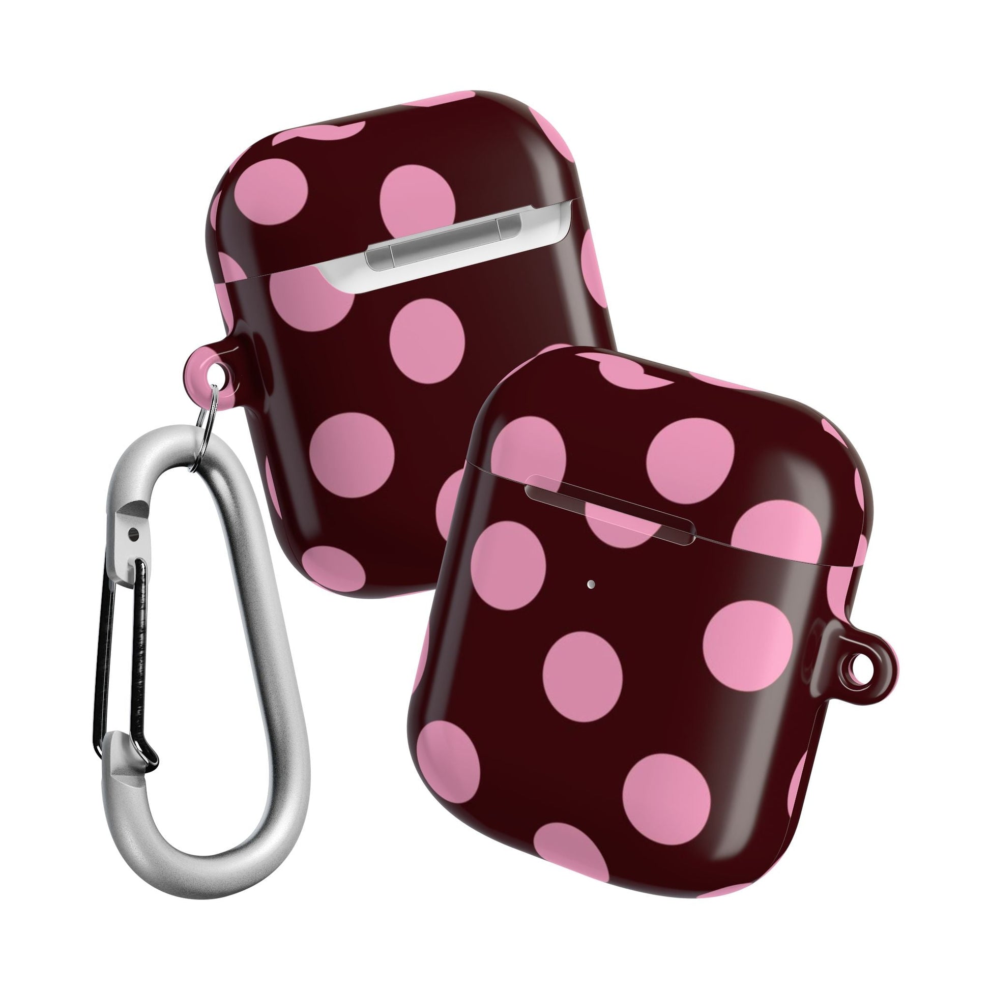 Maroon Pink Polka Dot AirPod Case - SmartHomeGoodies