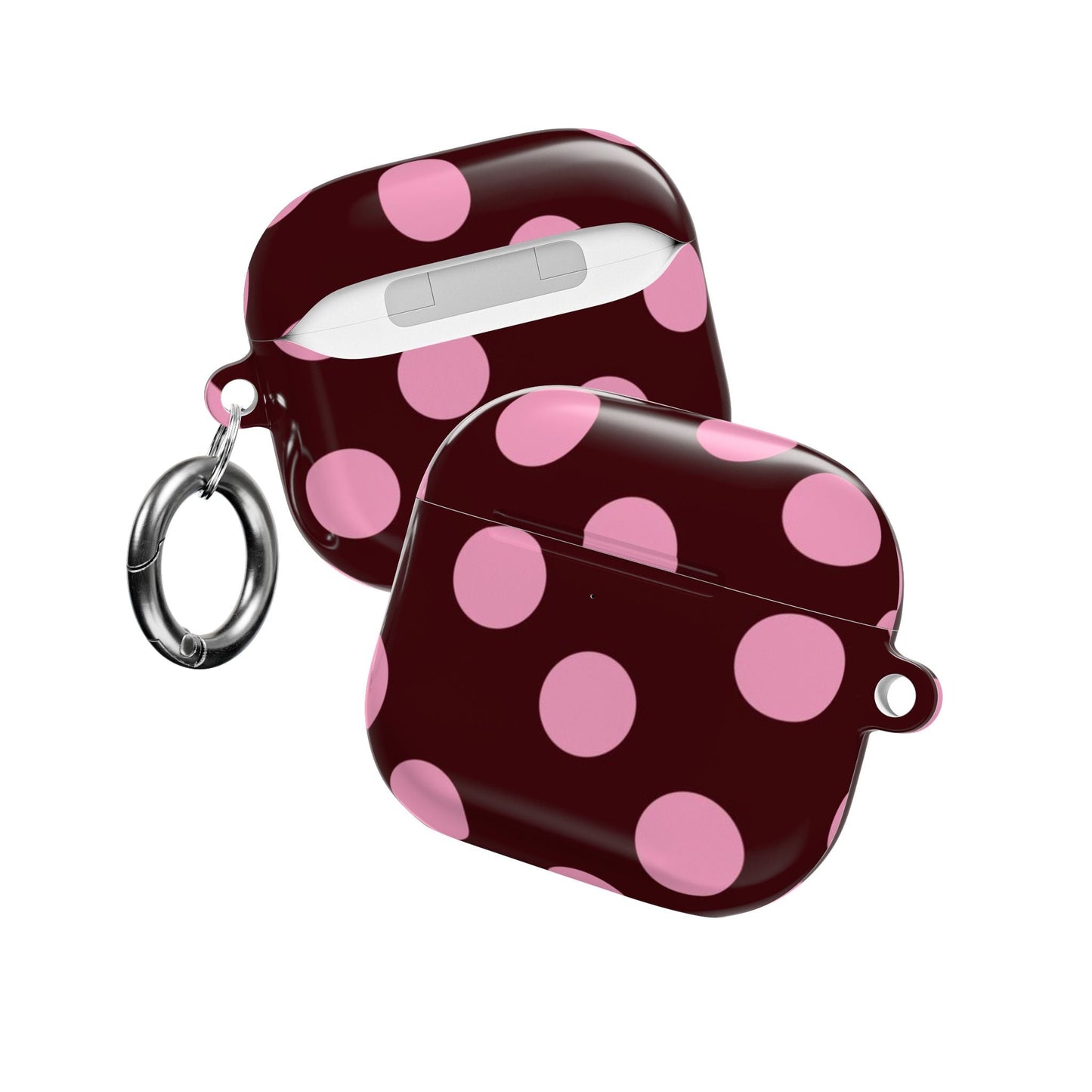 Maroon Pink Polka Dot AirPod Case - SmartHomeGoodies