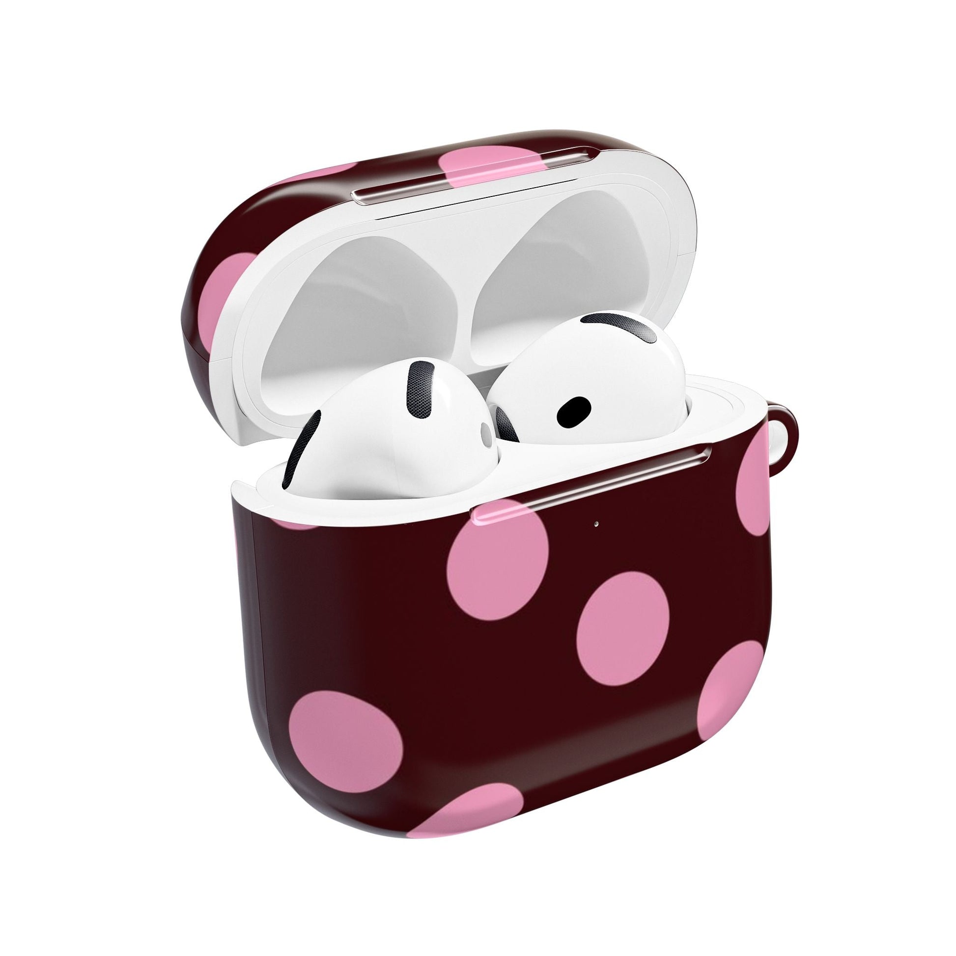 Maroon Pink Polka Dot AirPod Case - SmartHomeGoodies