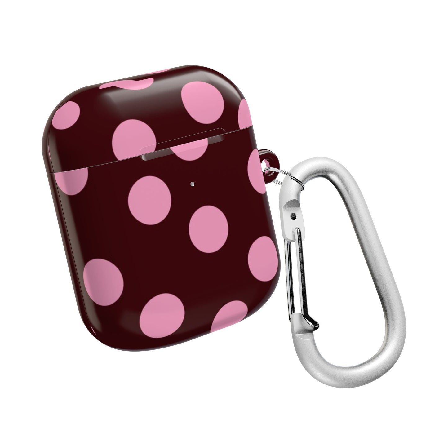 Maroon Pink Polka Dot AirPod Case - SmartHomeGoodies