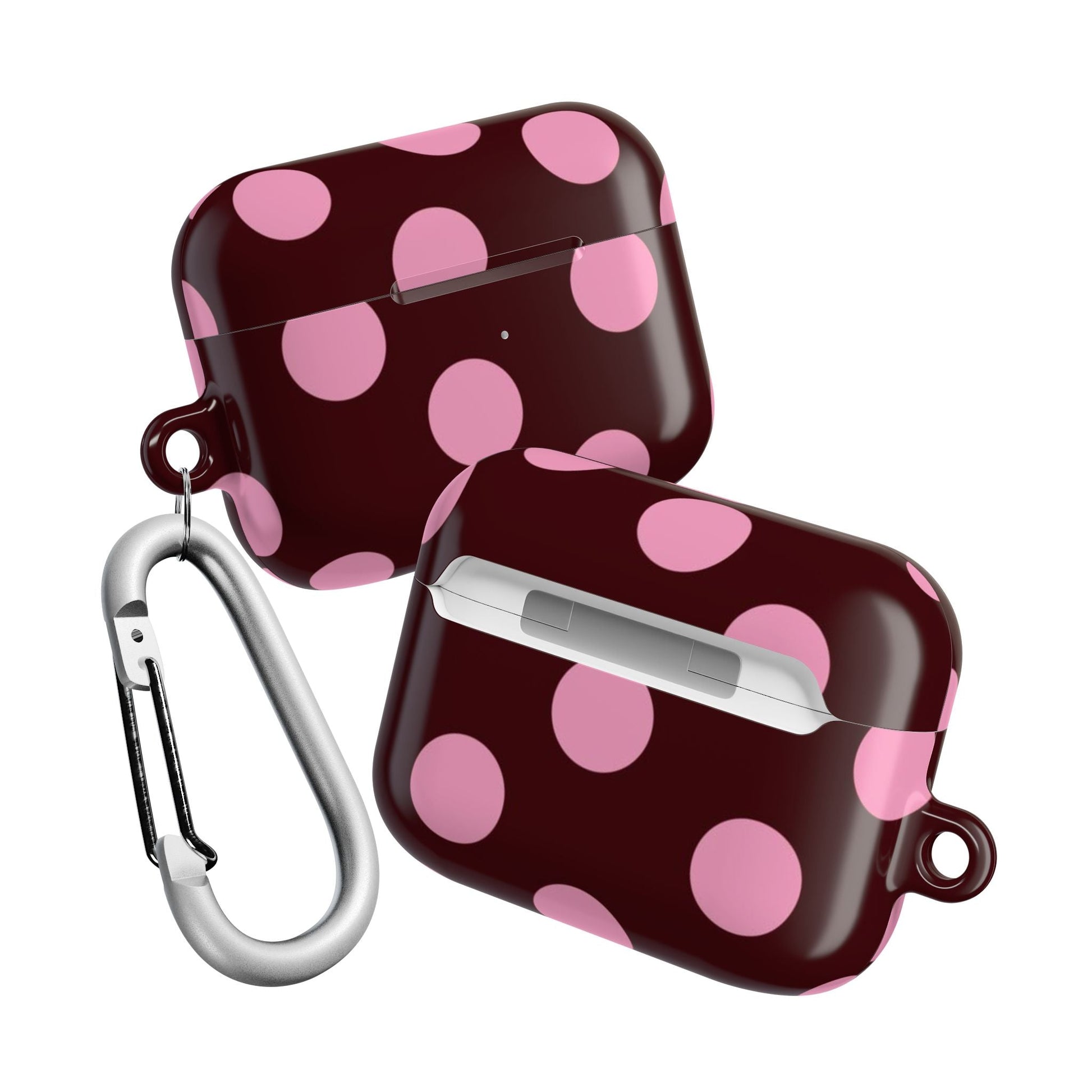 Maroon Pink Polka Dot AirPod Case - SmartHomeGoodies