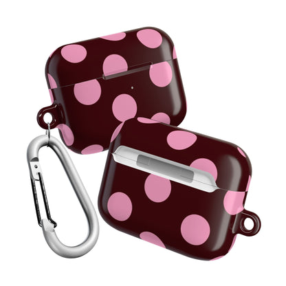 Maroon Pink Polka Dot AirPod Case - SmartHomeGoodies