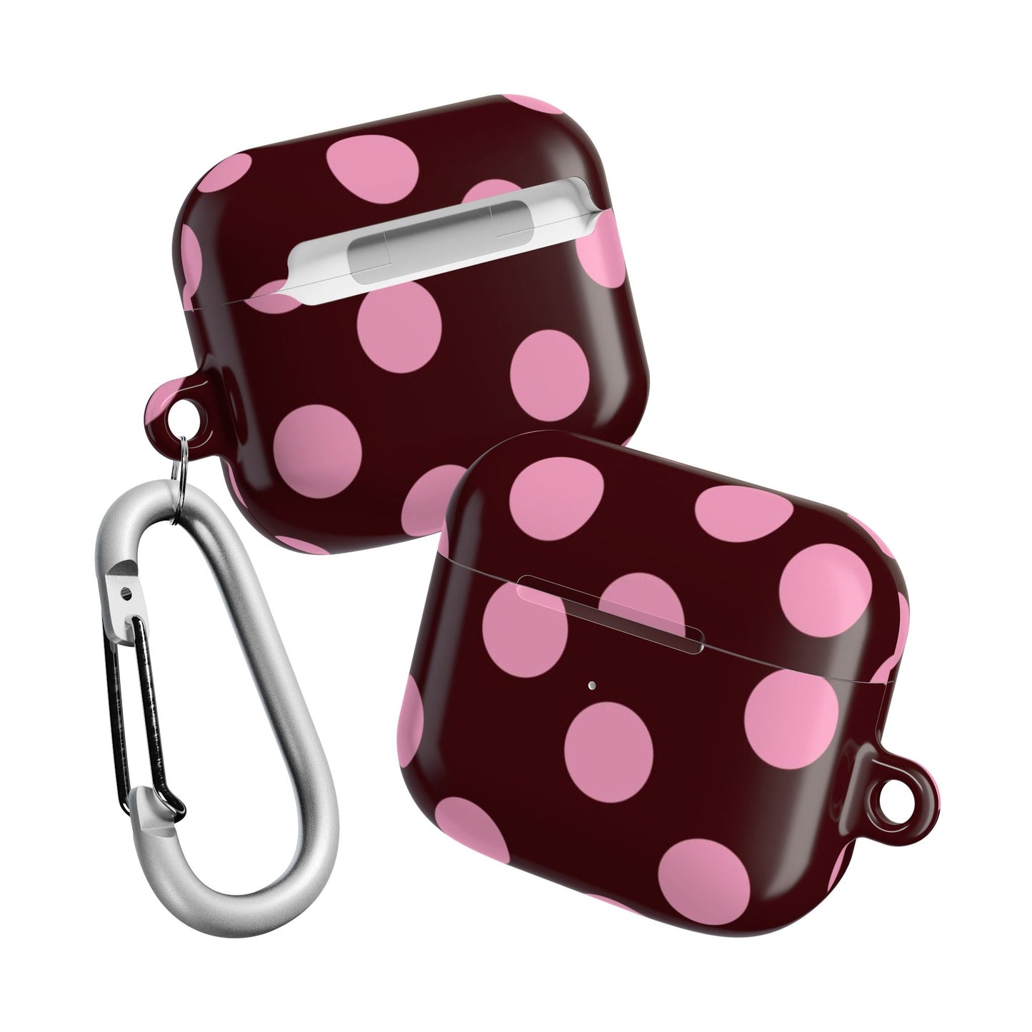 Maroon Pink Polka Dot AirPod Case - SmartHomeGoodies