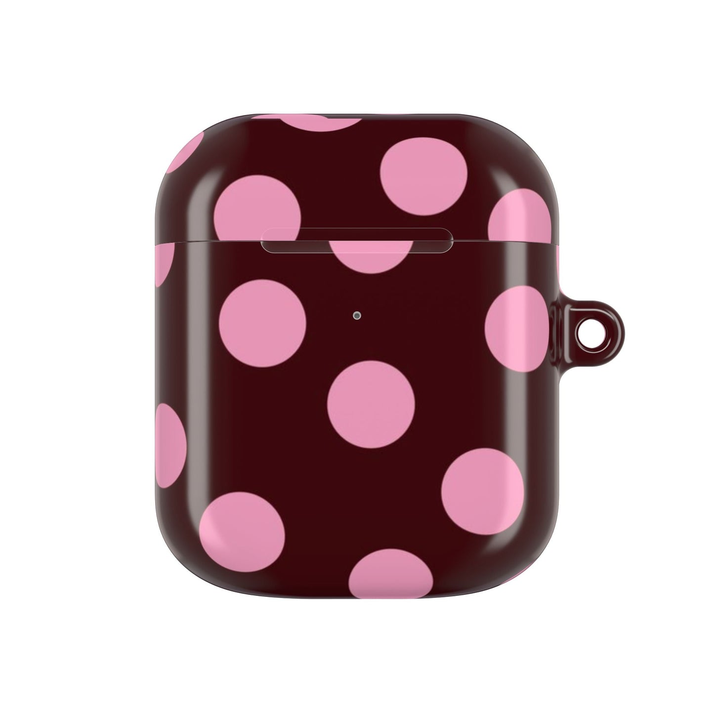 Maroon Pink Polka Dot AirPod Case - SmartHomeGoodies