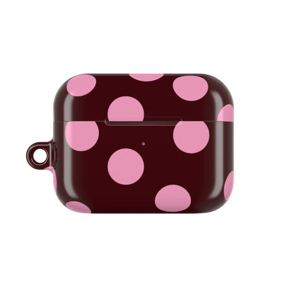 Maroon Pink Polka Dot AirPod Case - SmartHomeGoodies