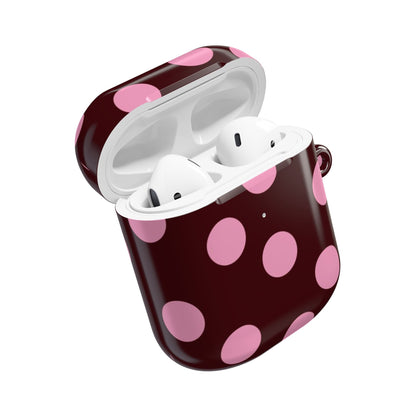 Maroon Pink Polka Dot AirPod Case - SmartHomeGoodies