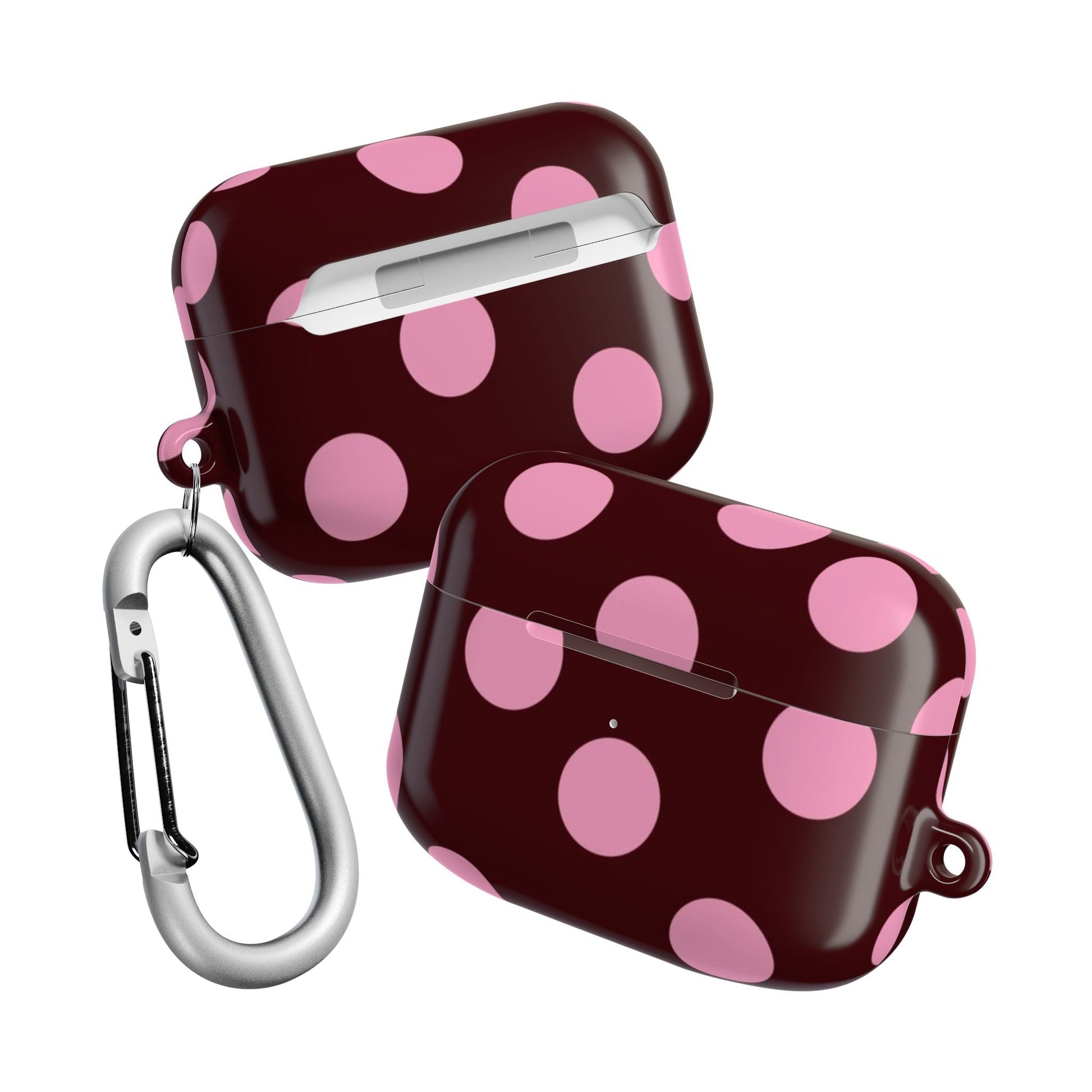 Maroon Pink Polka Dot AirPod Case - SmartHomeGoodies