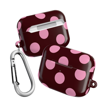 Maroon Pink Polka Dot AirPod Case - SmartHomeGoodies