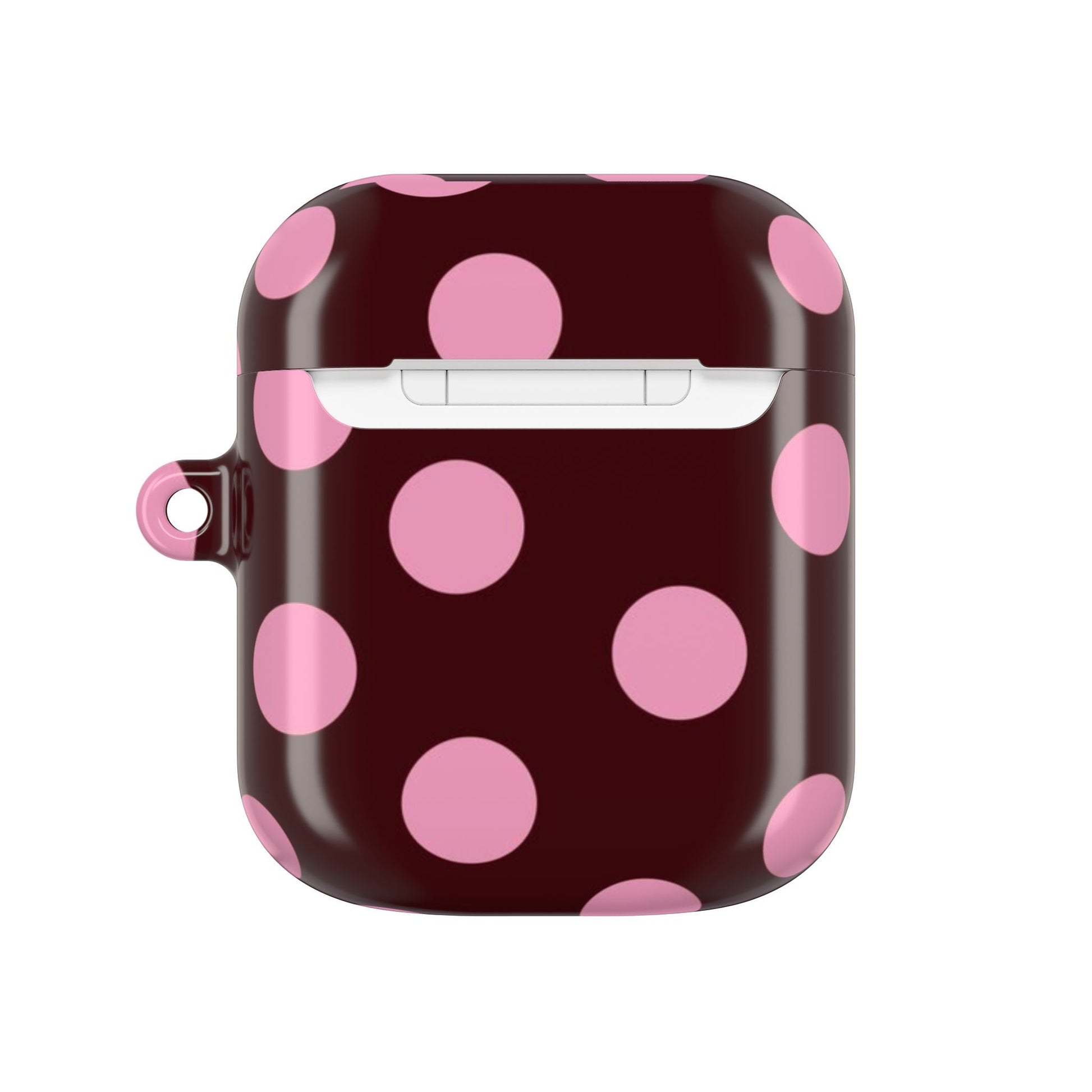 Maroon Pink Polka Dot AirPod Case - SmartHomeGoodies