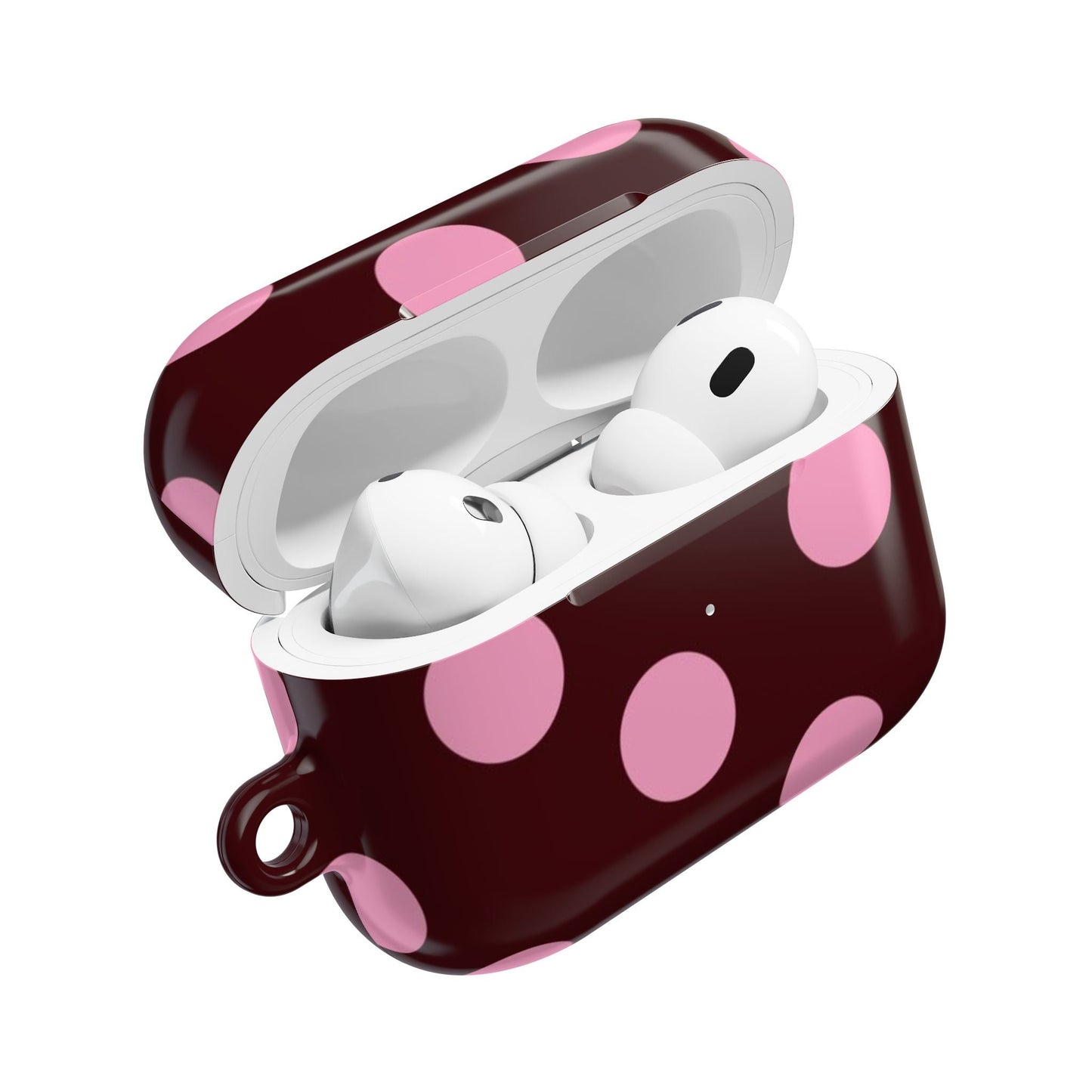 Maroon Pink Polka Dot AirPod Case - SmartHomeGoodies
