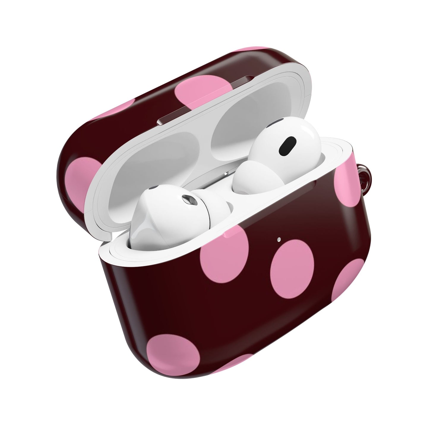 Maroon Pink Polka Dot AirPod Case - SmartHomeGoodies