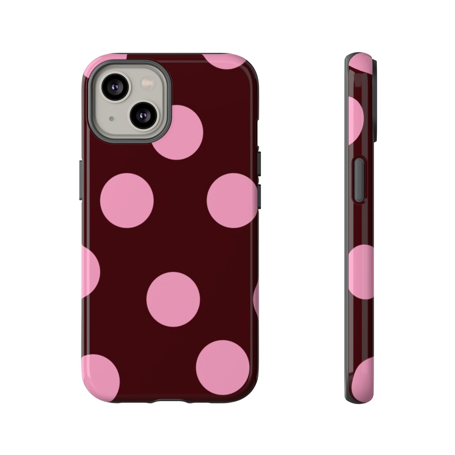 Maroon Pink Polka Dots phone case - SmartHomeGoodies