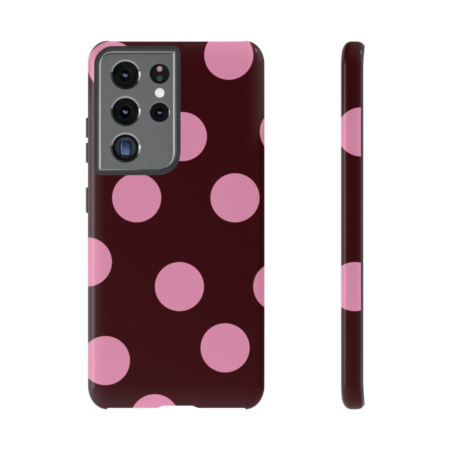 Maroon Pink Polka Dots phone case - SmartHomeGoodies
