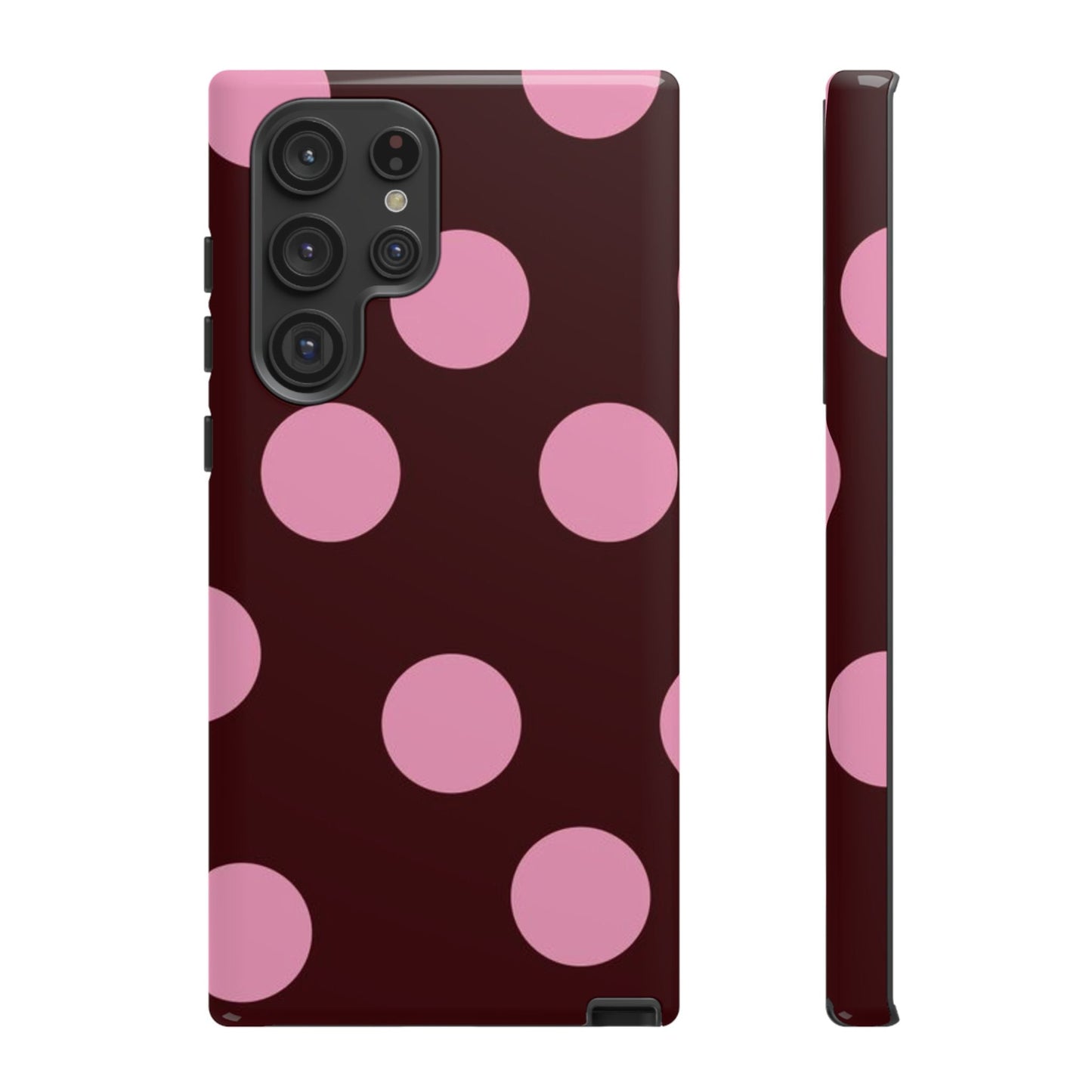 Maroon Pink Polka Dots phone case - SmartHomeGoodies