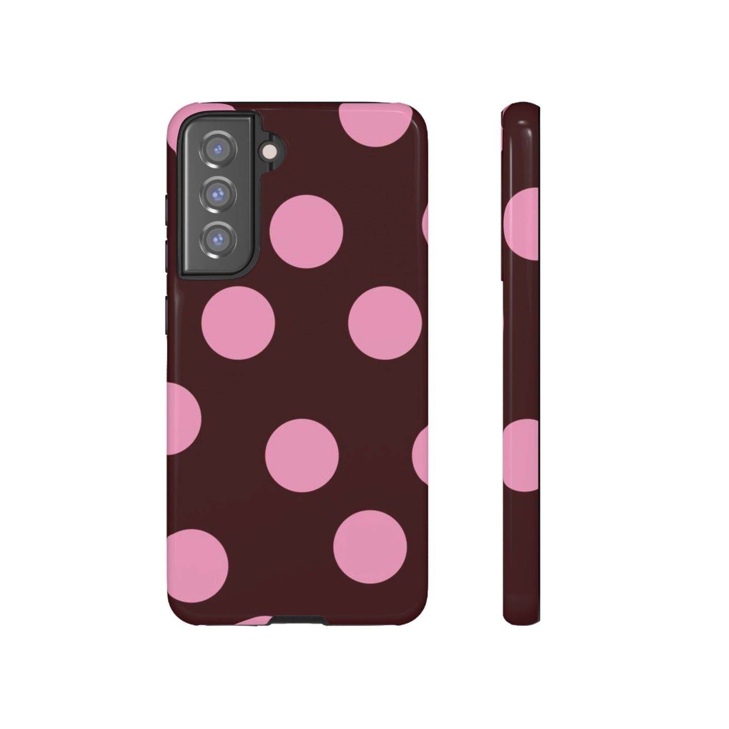 Maroon Pink Polka Dots phone case - SmartHomeGoodies