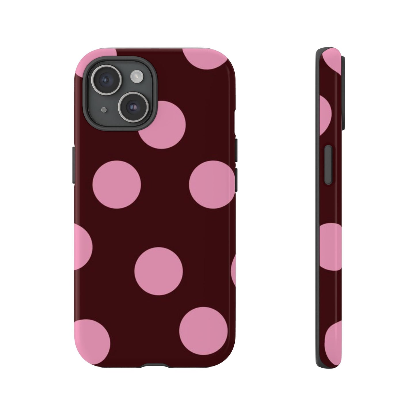 Maroon Pink Polka Dots phone case - SmartHomeGoodies