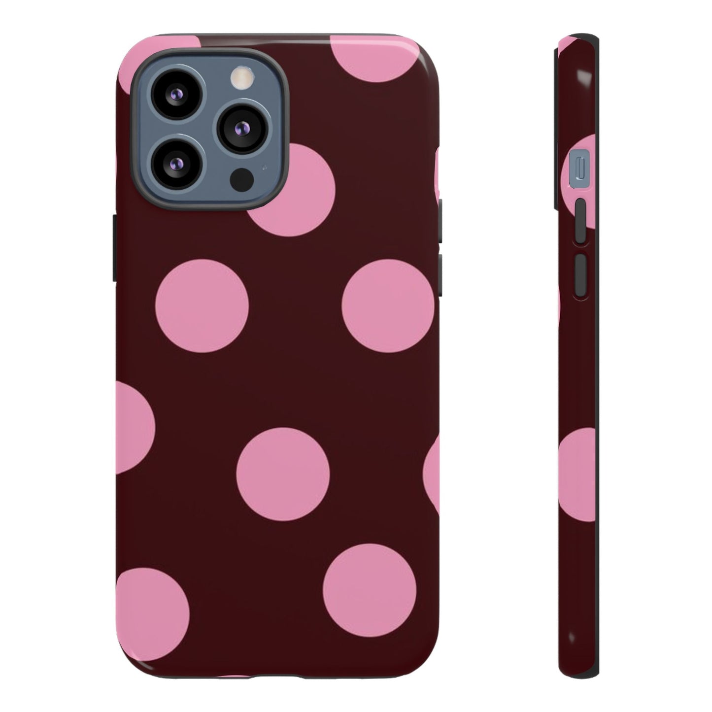 Maroon Pink Polka Dots phone case - SmartHomeGoodies