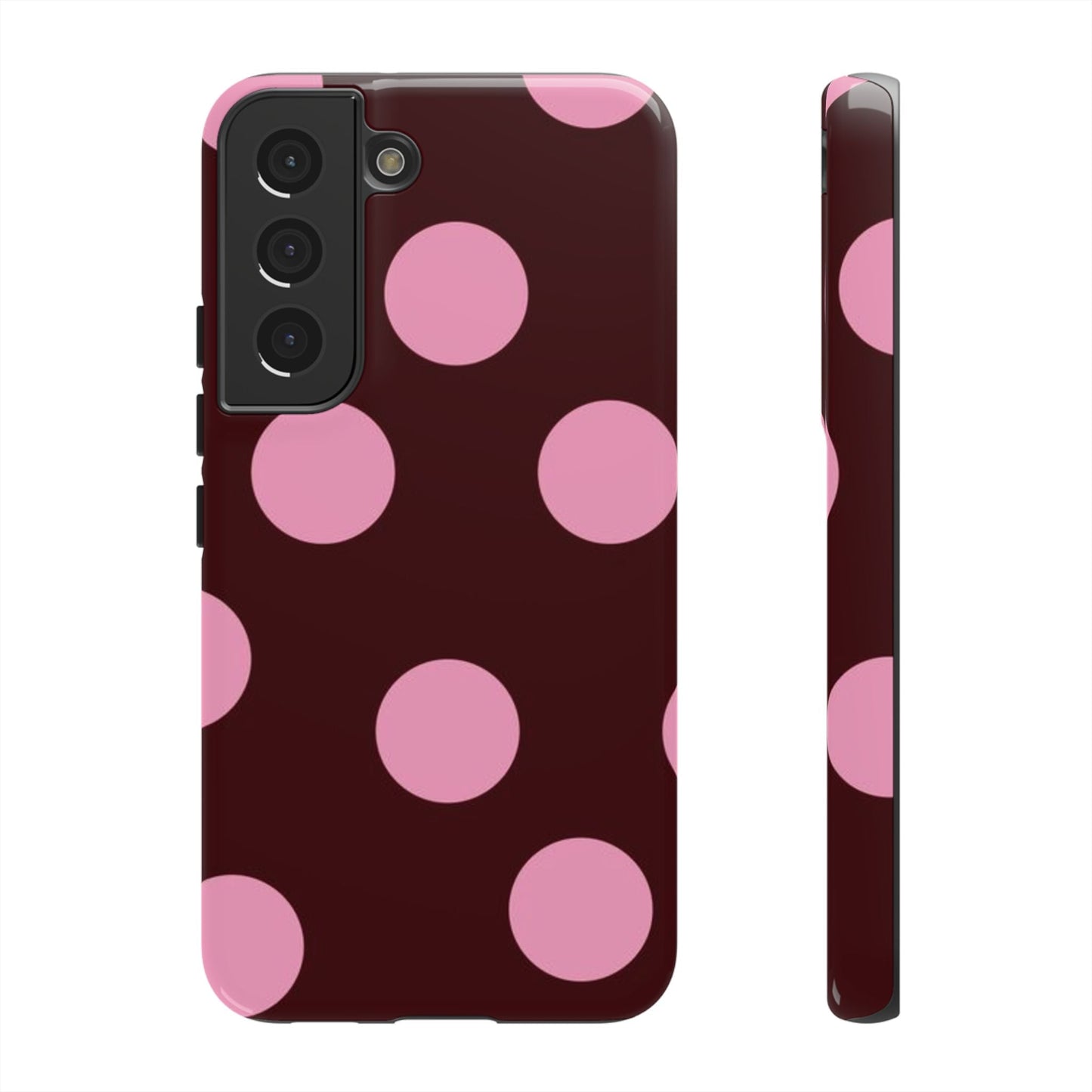 Maroon Pink Polka Dots phone case - SmartHomeGoodies