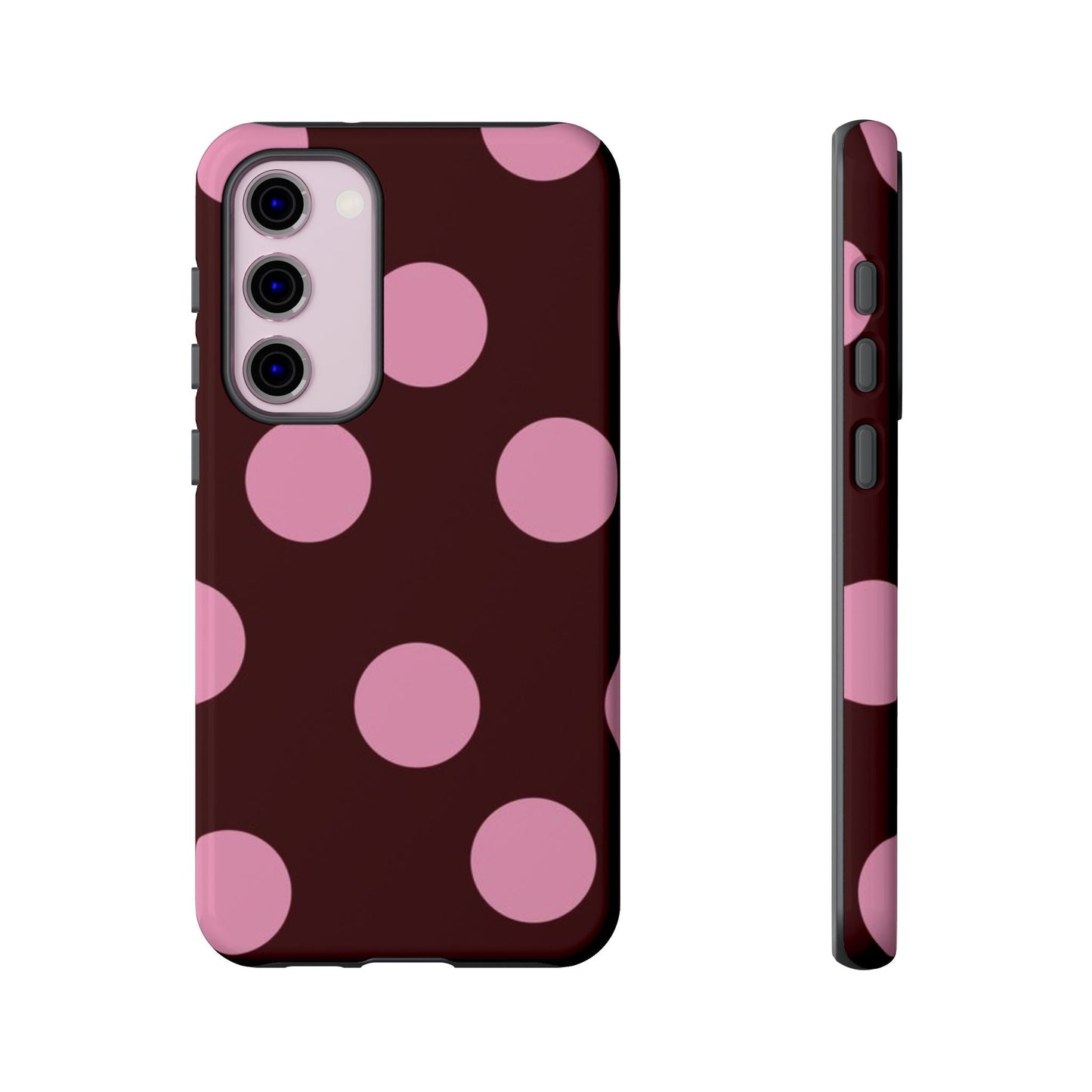 Maroon Pink Polka Dots phone case - SmartHomeGoodies