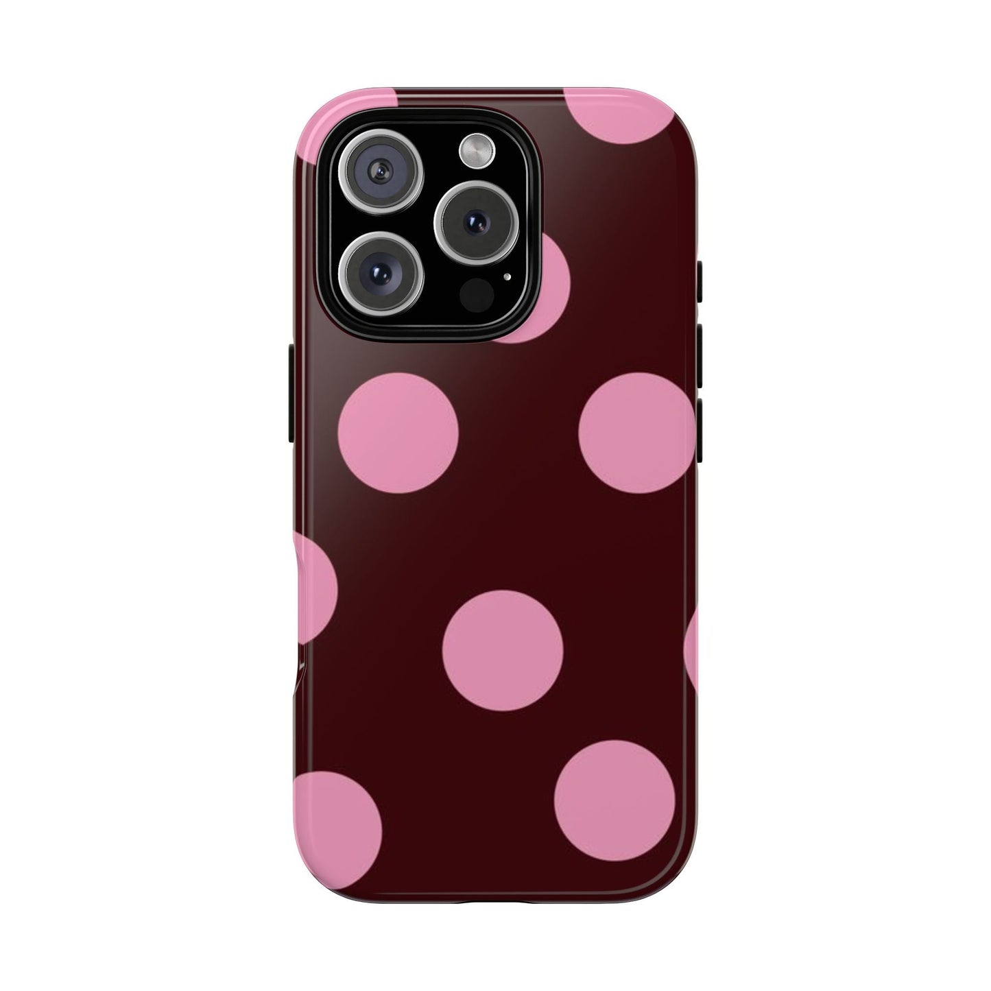 Maroon Pink Polka Dots phone case - SmartHomeGoodies