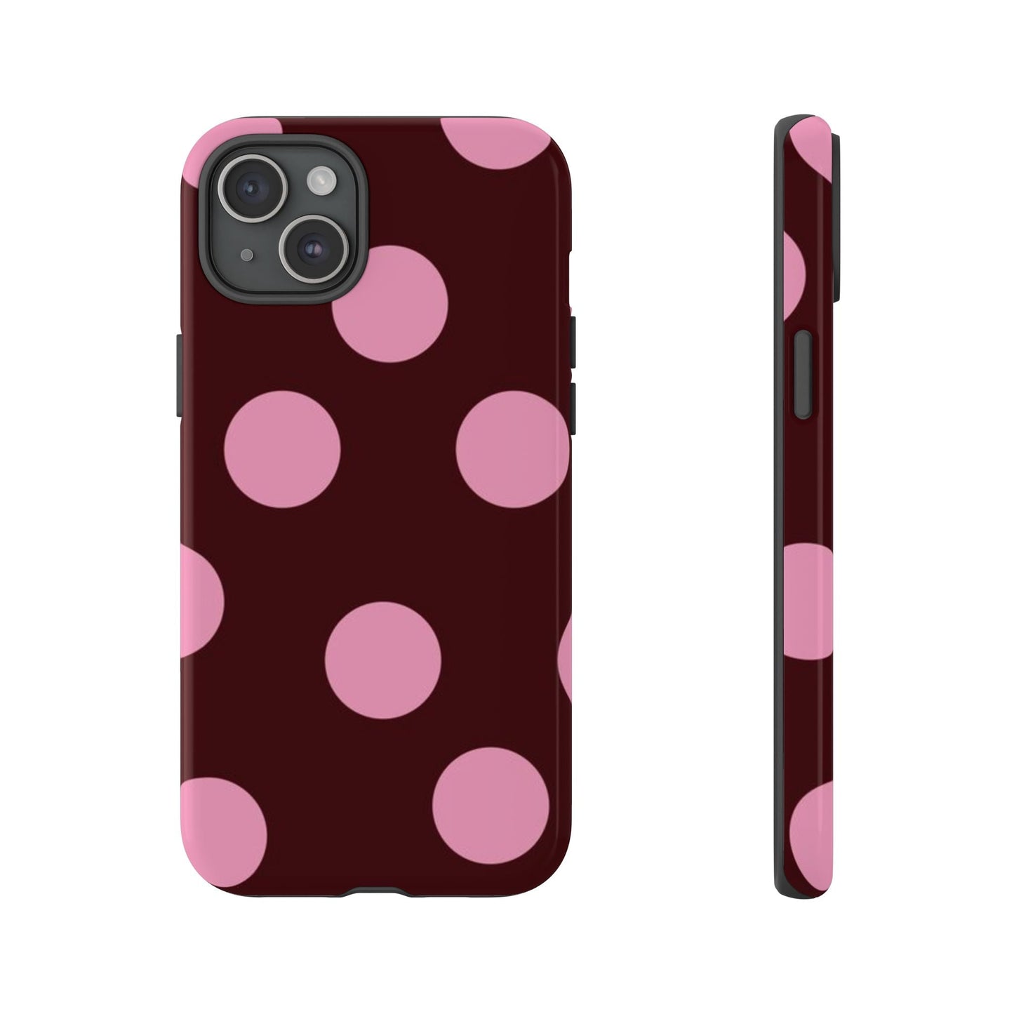 Maroon Pink Polka Dots phone case - SmartHomeGoodies