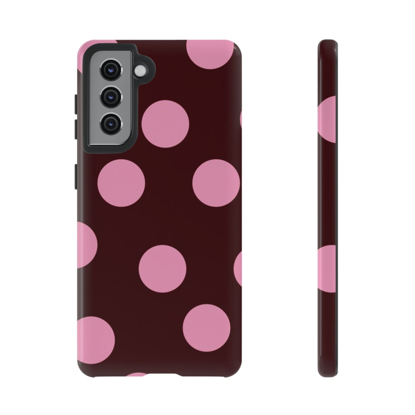 Maroon Pink Polka Dots phone case - SmartHomeGoodies