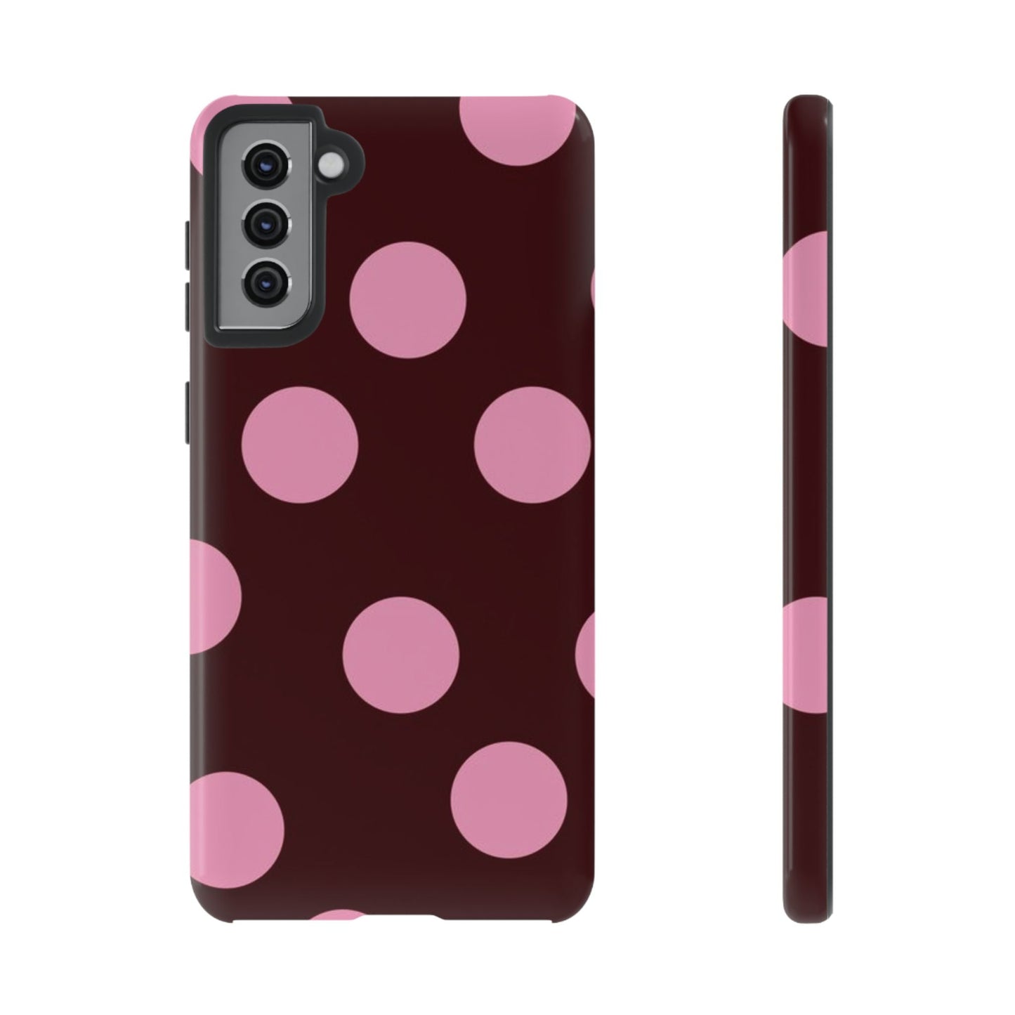 Maroon Pink Polka Dots phone case - SmartHomeGoodies
