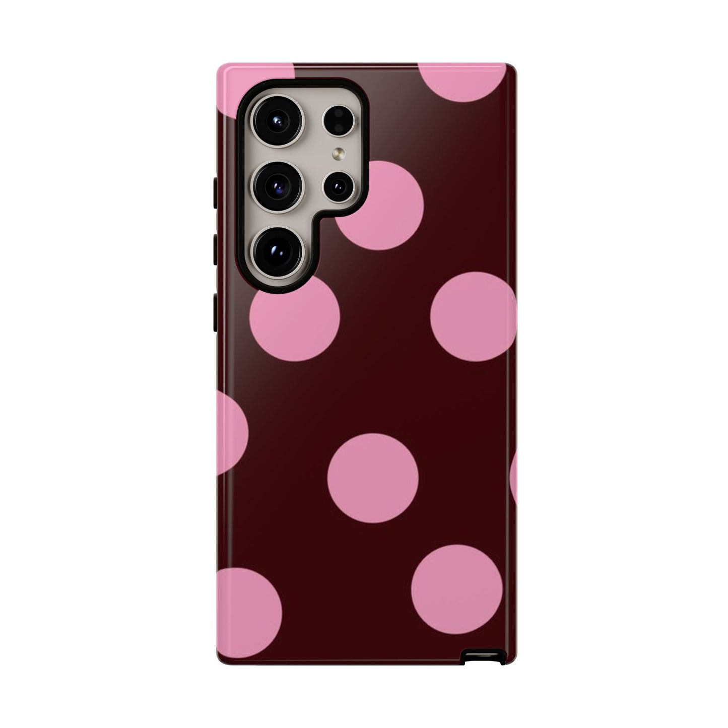 Maroon Pink Polka Dots phone case - SmartHomeGoodies