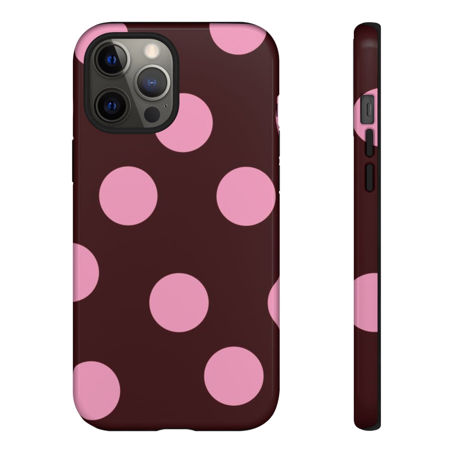 Maroon Pink Polka Dots phone case - SmartHomeGoodies