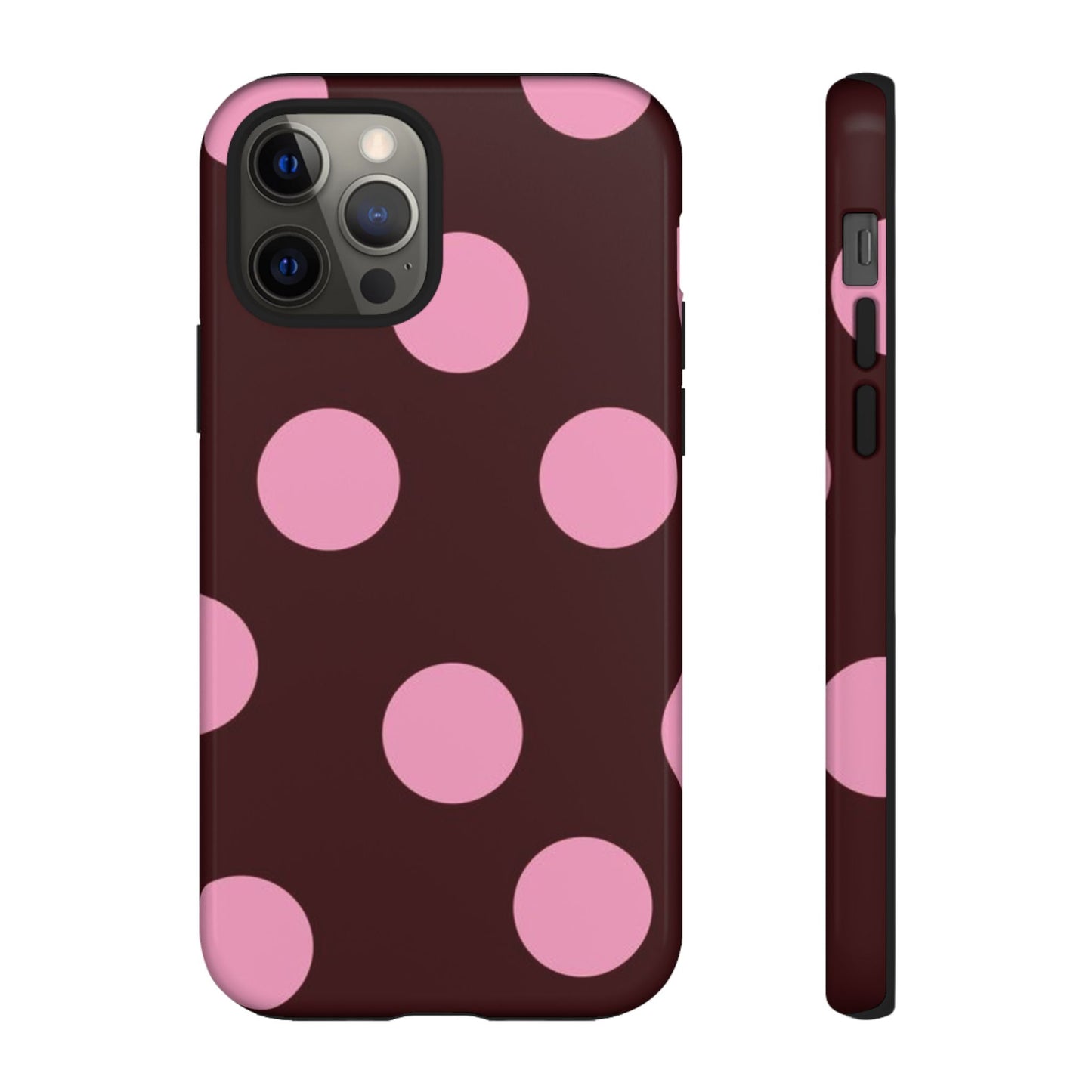 Maroon Pink Polka Dots phone case - SmartHomeGoodies