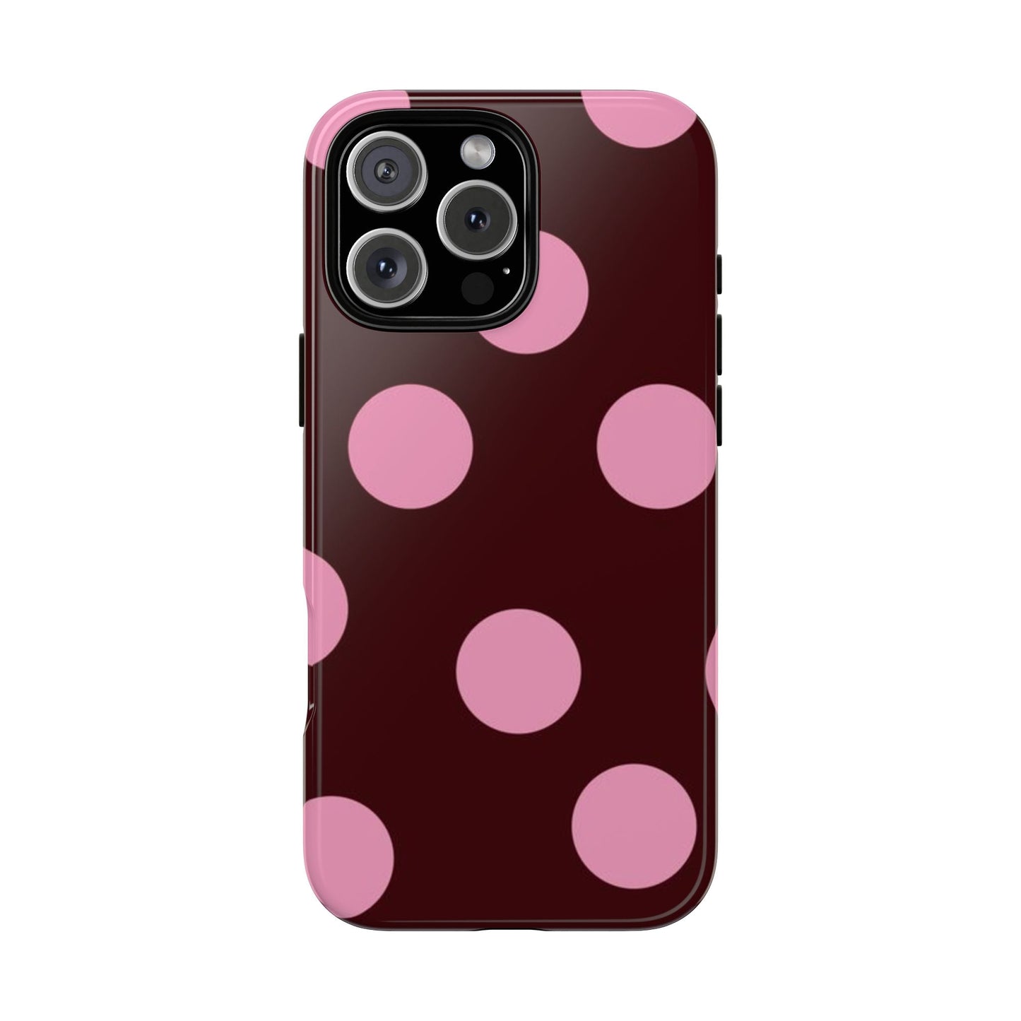 Maroon Pink Polka Dots phone case - SmartHomeGoodies