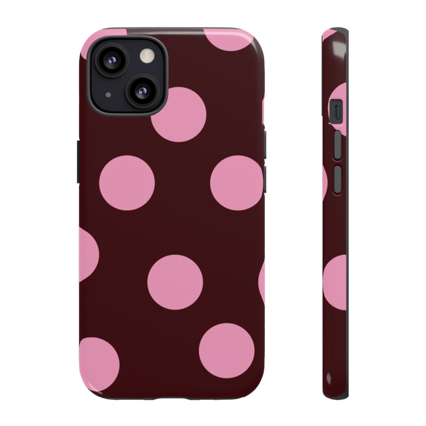 Maroon Pink Polka Dots phone case - SmartHomeGoodies