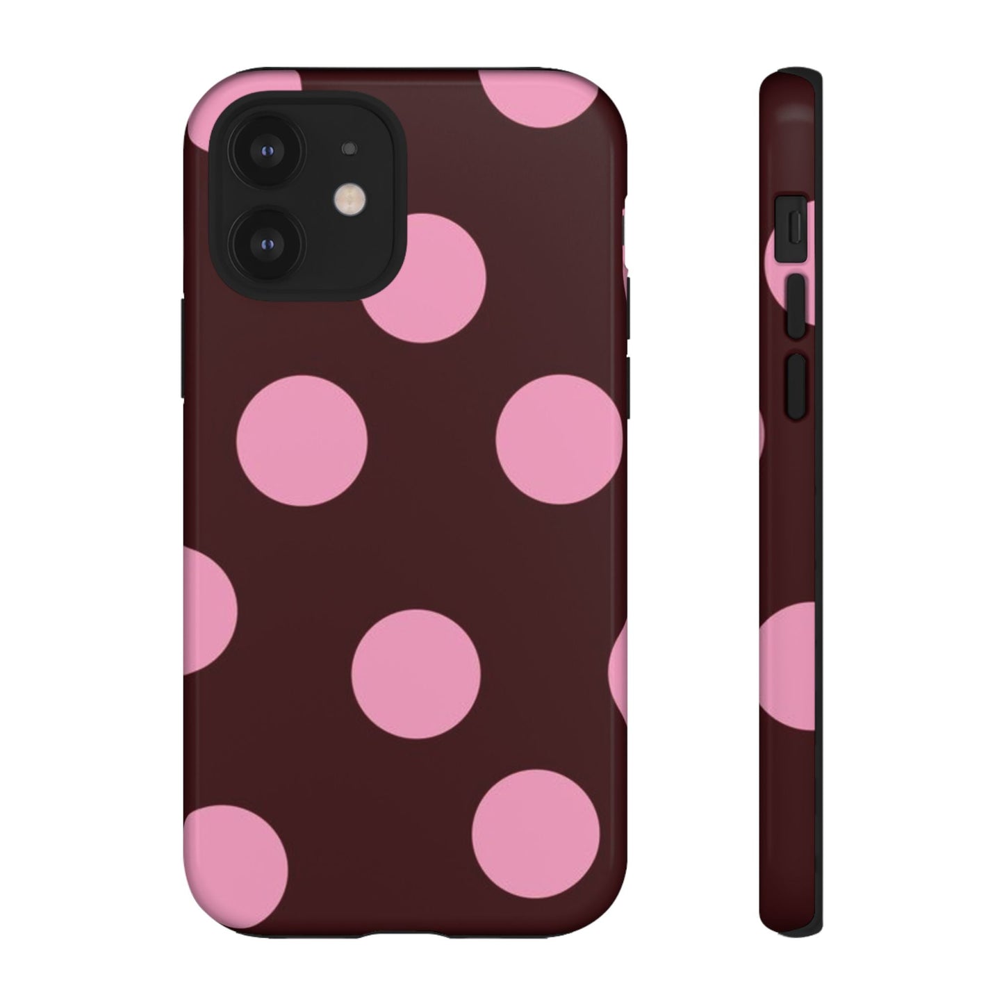 Maroon Pink Polka Dots phone case - SmartHomeGoodies