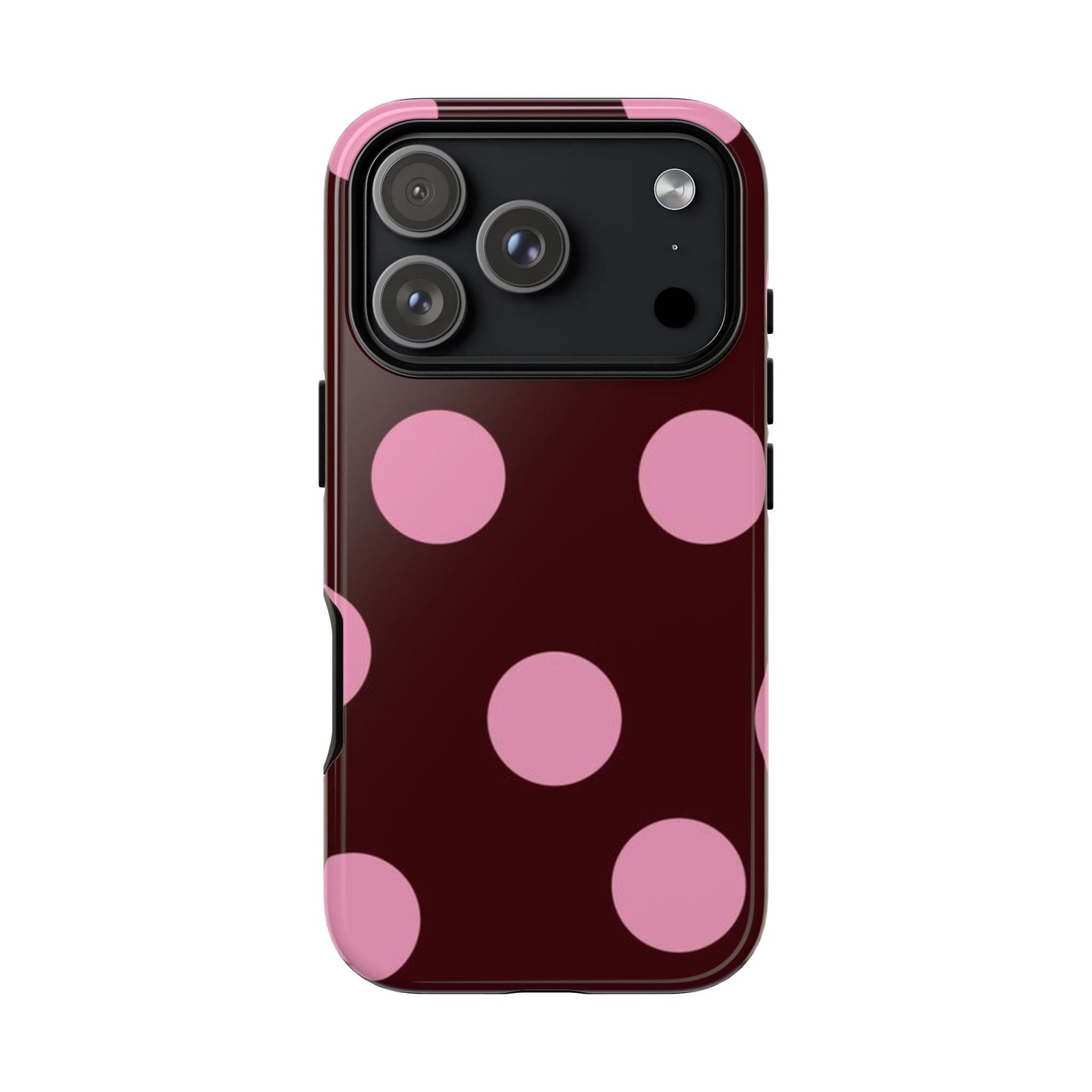 Maroon Pink Polka Dots phone case - SmartHomeGoodies