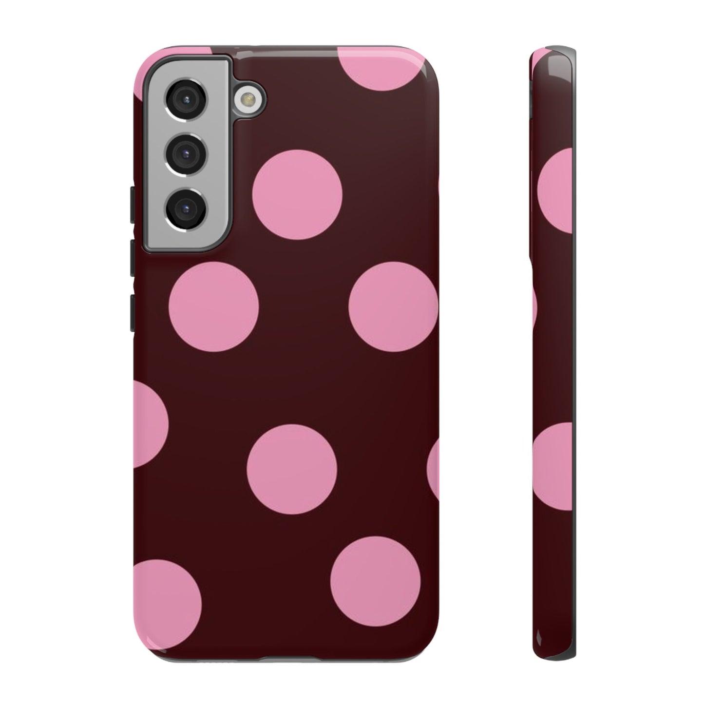 Maroon Pink Polka Dots phone case - SmartHomeGoodies