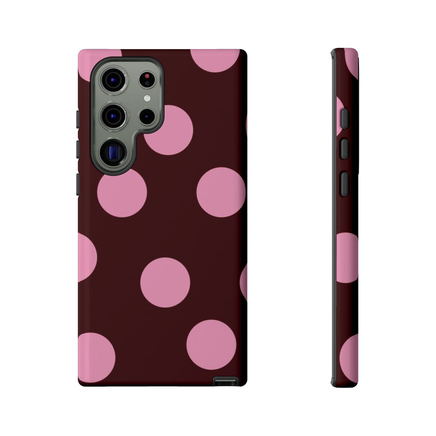 Maroon Pink Polka Dots phone case - SmartHomeGoodies