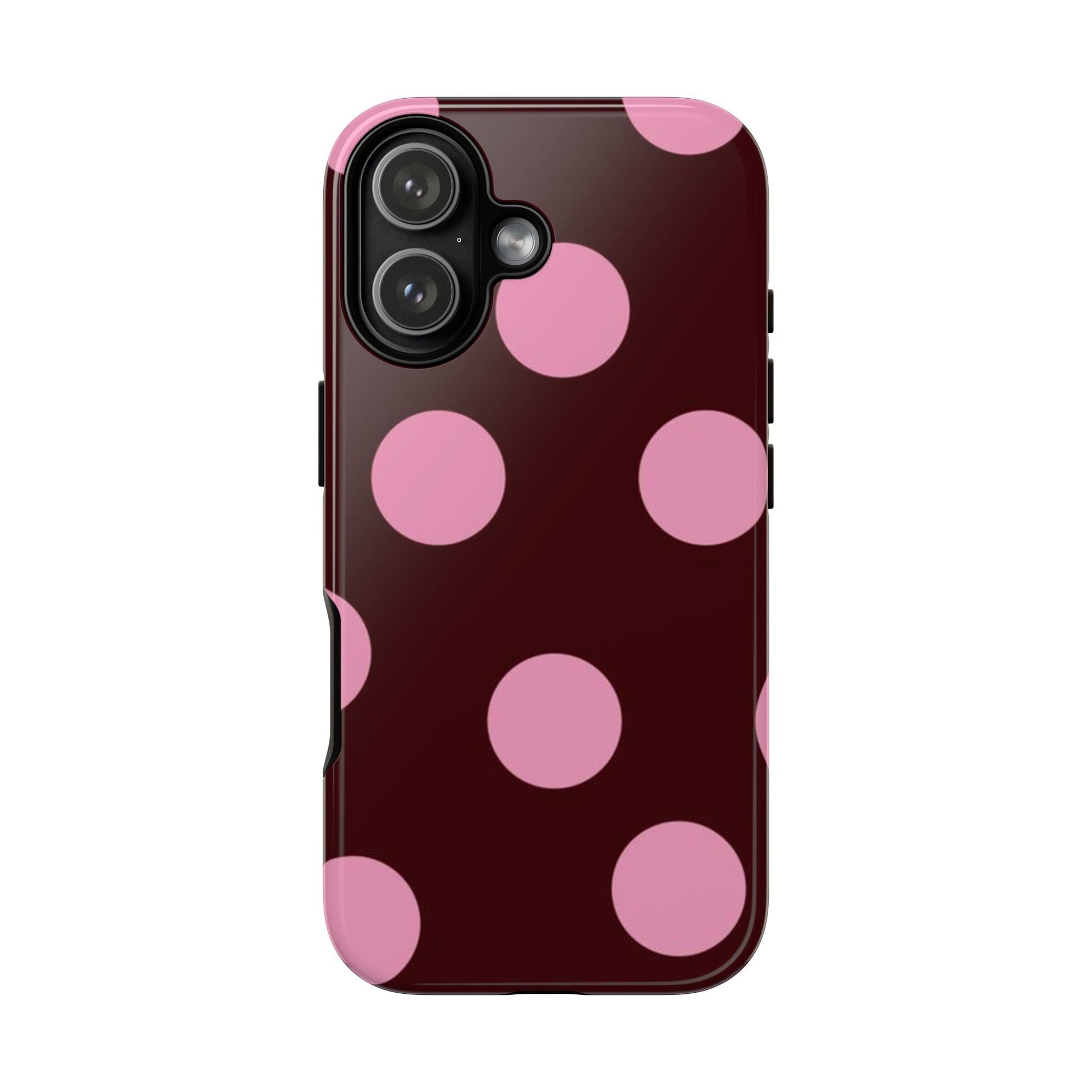 Maroon Pink Polka Dots phone case - SmartHomeGoodies