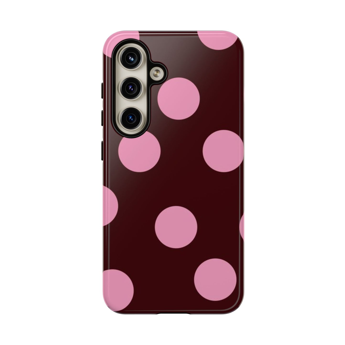 Maroon Pink Polka Dots phone case - SmartHomeGoodies