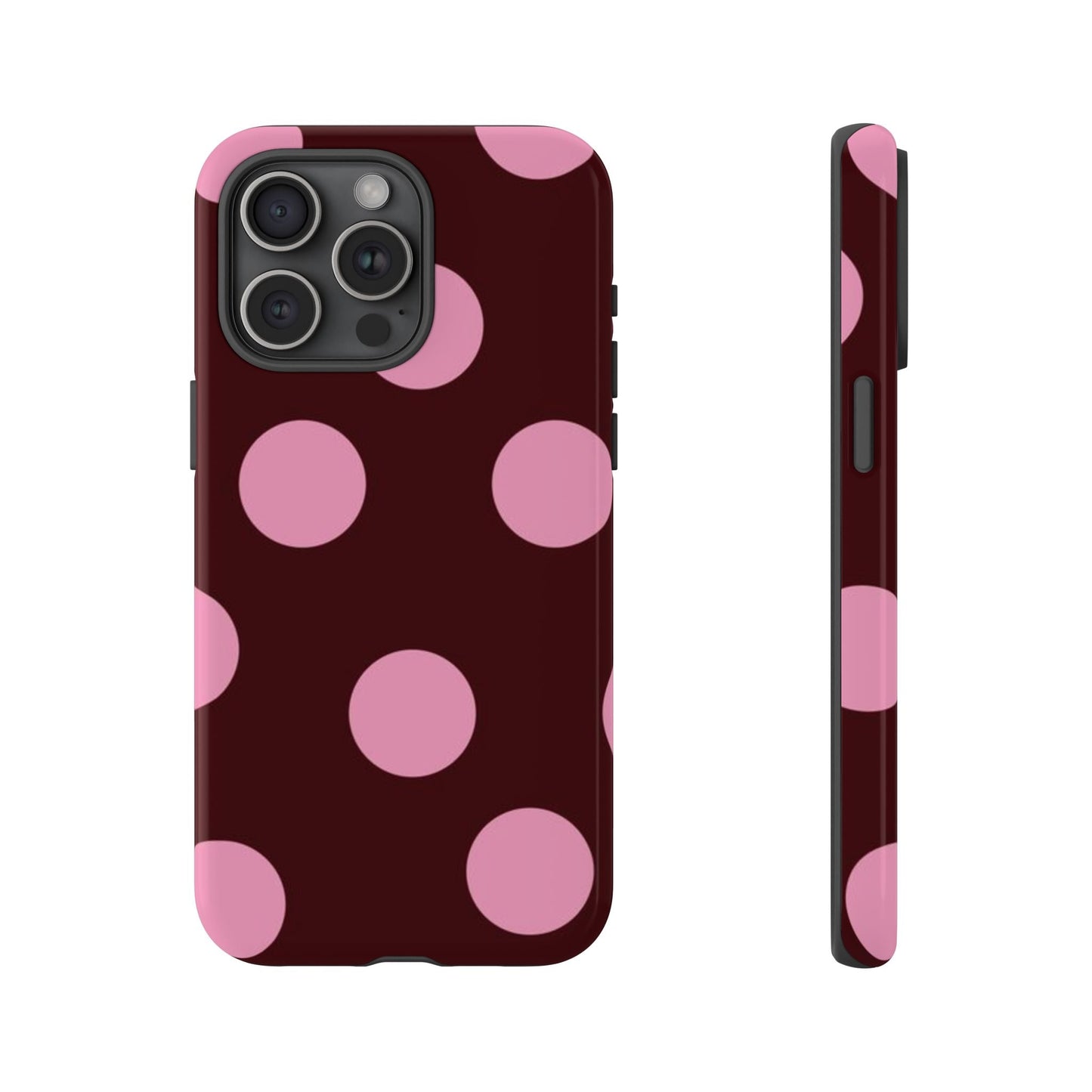 Maroon Pink Polka Dots phone case - SmartHomeGoodies