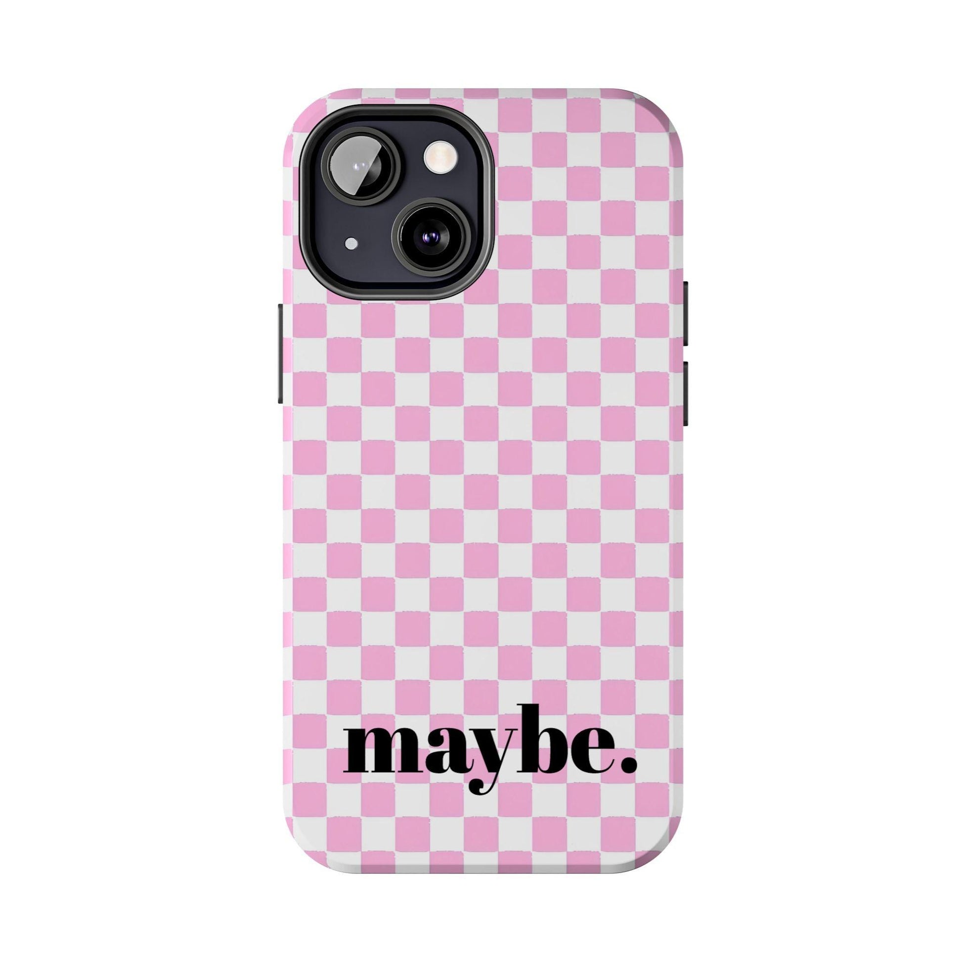 maybe. Pink Check Chess Tough iPhone Case with White and Pink Boxes - SmartHomeGoodies