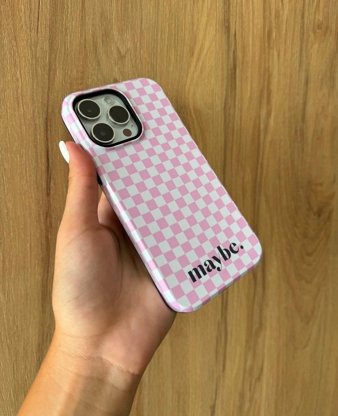 maybe. Pink Check Chess Tough iPhone Case with White and Pink Boxes - SmartHomeGoodies